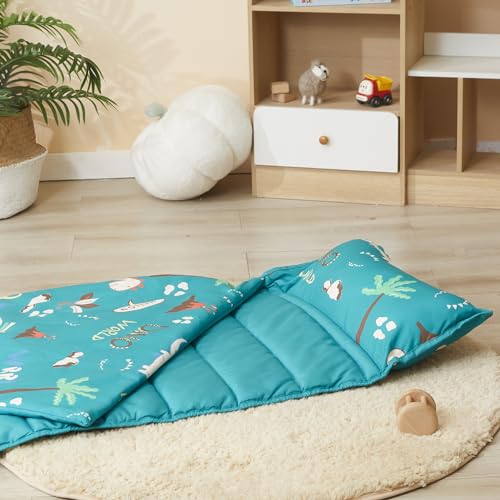 MORAIS Toddler Nap Mat with Pillow & Blanket - 52" x 20" Daycare Sleeping Bag