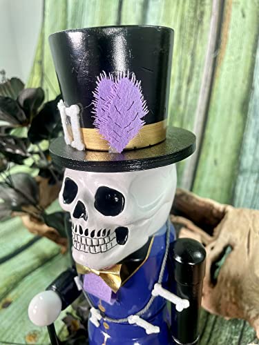 14-Inch Handcrafted Wooden Voodoo Nutcracker, Purple