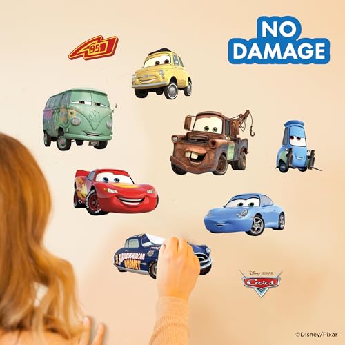 Race Car Wall Decals Set - Peel and Stick Vinyl Room Stickers for Kids
