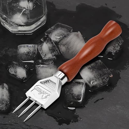 Stainless Steel Ice Pick with Wooden Handle - Kitchen & Bar Tool, 7.24 Inch