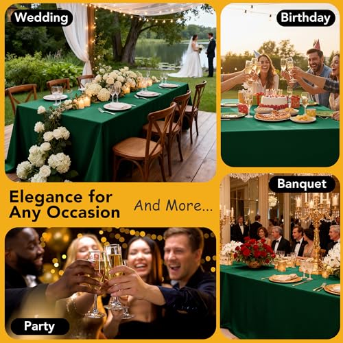 DailySet 10-Pack Hunter Green 60 x 84 in Tablecloths for Rectangle Tables - Multi-Pack