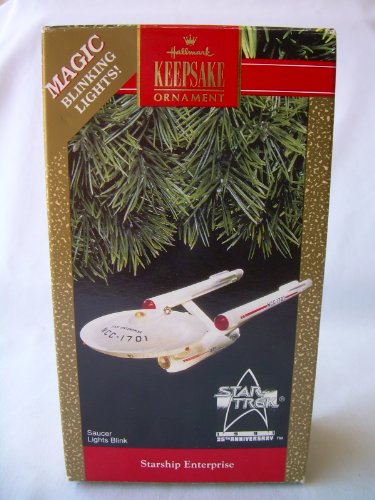 Hallmark Star Trek Enterprise Saucer Lights Ornament – 25th Anniversary blinking lights