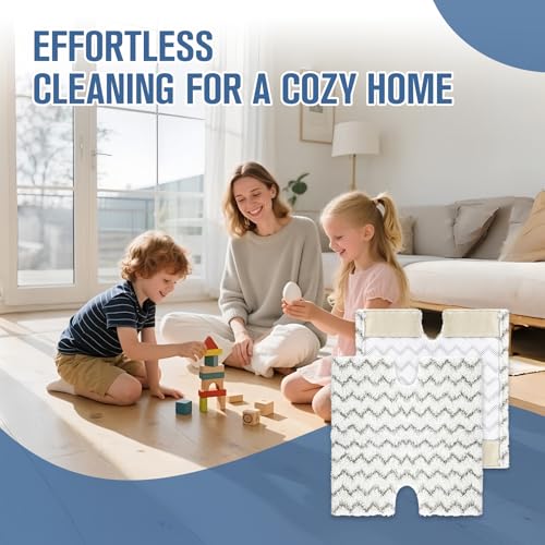 2 Pack Washable Microfiber Steam Mop Replacement Pads for Hard Floor Cleaning