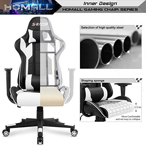 Ergonomic High Back Gaming Chair with Lumbar Support - Adjustable Recliner