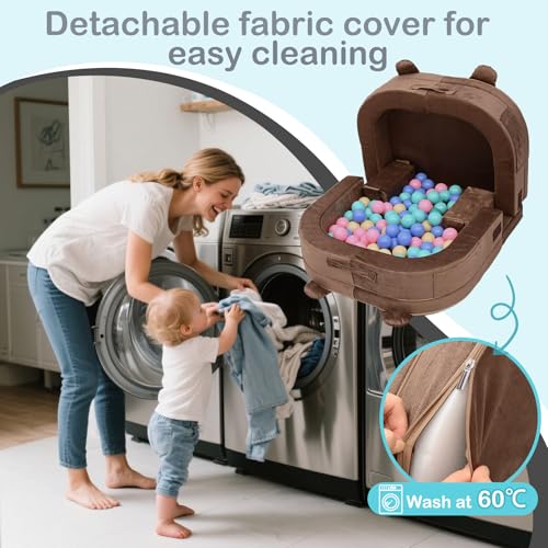 2-in-1 Foldable Toddler Play Mat and Kids Floor Sofa - Portable Bear Design