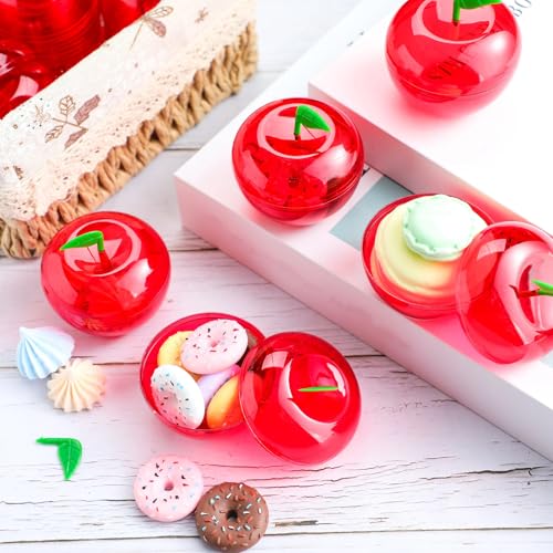 50 Pack Plastic Apple Containers - Cute Party Favor Jars