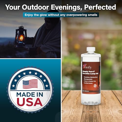 Paraffin Lamp Oil 32 oz - Smokeless Indoor Fuel, Kosher Certified