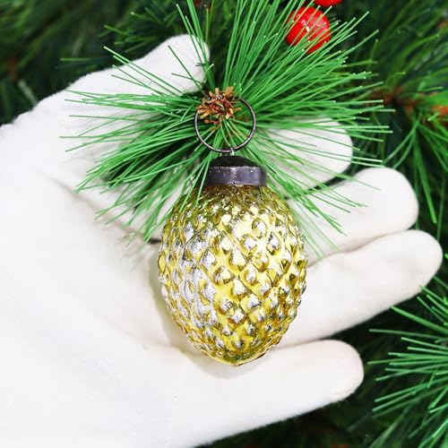 IndianShelf Retro Multicolor Glass Christmas Ornaments Tree Balls 2 Inch - 24 Pack