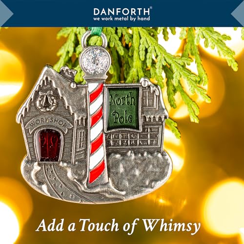 DANFORTH Santa's Workshop Pewter Christmas Ornament - Handcrafted Holiday Decor