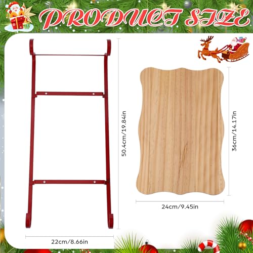 Christmas Wooden Sleigh Serving Board Set with Stand - Holiday Party Platter
