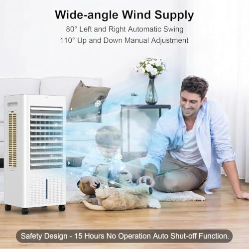 3-in-1 Evaporative Air Cooler with 8L Water Tank and Remote