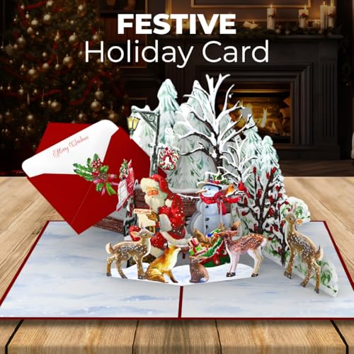 Letter to Santa 3D Pop-Up Card – iGifts And Cards (5x7) includes envelope