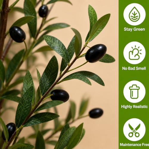 6FT Artificial Olive Tree with Pot - Realistic Faux Plant for Home Decor