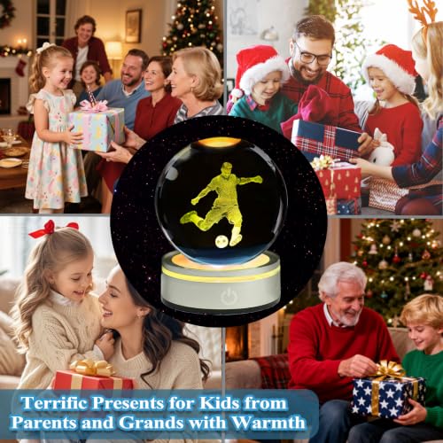 3D Soccer Night Light, Crystal Ball RGB Lamp with Remote and Timer