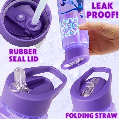 Graphic Water Bottle for Girls 25oz Leak Proof Straw Lid