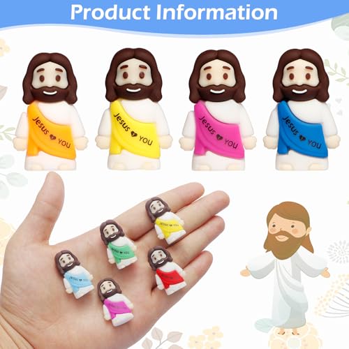 30pcs Tiny Jesus Figurines - Mini Religious Figures for Easter & Gifts