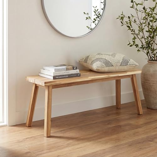 47-Inch Solid Acacia Wood Bench for Entryway, Dining, or Plant Stand