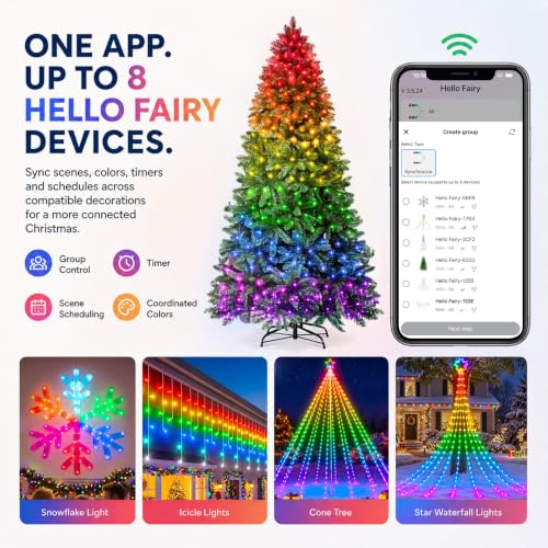 Avatar Controls 7.5FT Smart RGB Pre-Lit Artificial Christmas Tree - Green