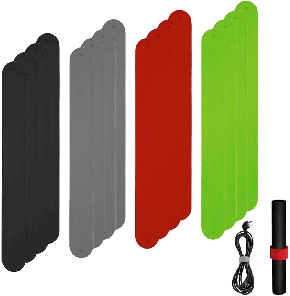 Skiennix Wrapping Paper Roll Holder - 12PCS Silicone Clamps & Metal Strips | 1 x 8.5 Inch for Gift Wrapping