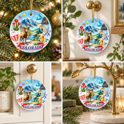 Sportyzen Colorado State Christmas Ornament 2026 - Ceramic Keepsake