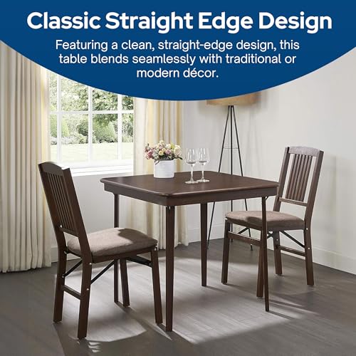 32x32 Solid Hardwood Square Folding Table, Espresso Finish