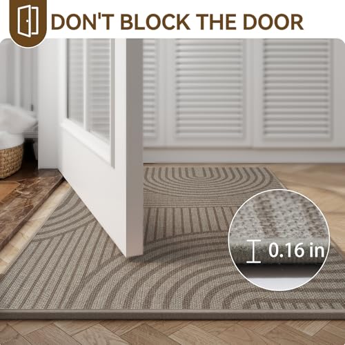 Indoor Entrance Door Mat 17x30 Brown - Dust & Water Resistant Non-Slip Entry Rug