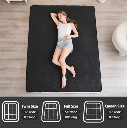 Portable Japanese Floor Mattress with Storage Bag and Non-Slip Bottom