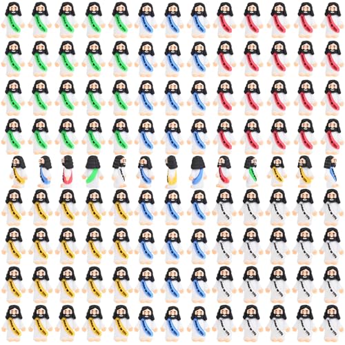 100 Mini Jesus Figurines, Tiny Rubber Religious Pocket Tokens in Bulk