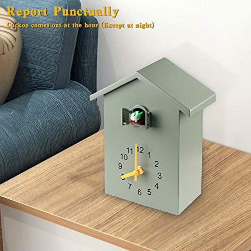 Modern Cuckoo Wall Clock with Pendulum and Adjustable Bird Call - Green