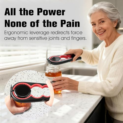 KuuCare Multi-Use Jar Opener for Seniors & Arthritis - Red