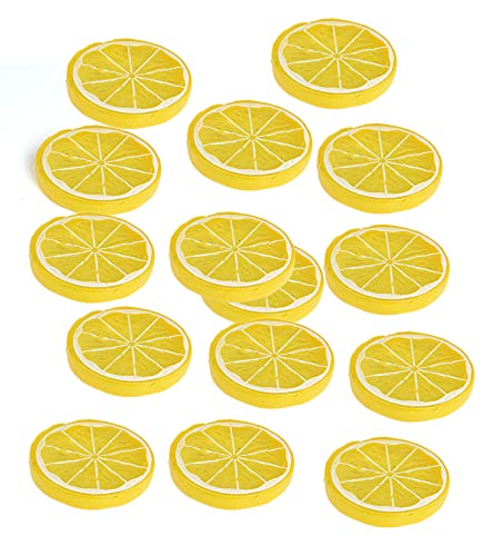 15 Pcs 2 Inch Yellow Artificial Lemon Peels for Decoration