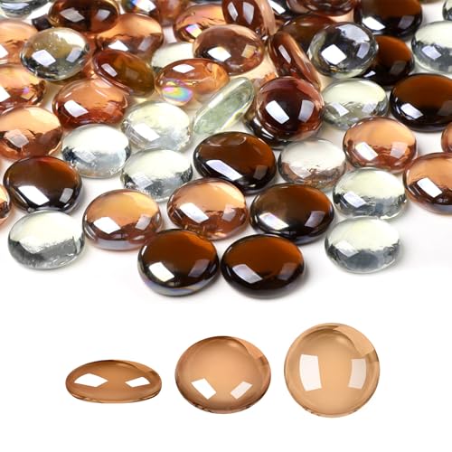Flat Glass Marbles & Gems for Vase Fillers, Table Scatter & Aquariums (1 lb)