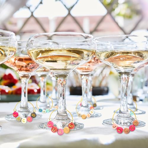 Personalized Wine Glass Charms Kit with Beads & Rings - DIY Party Accessories