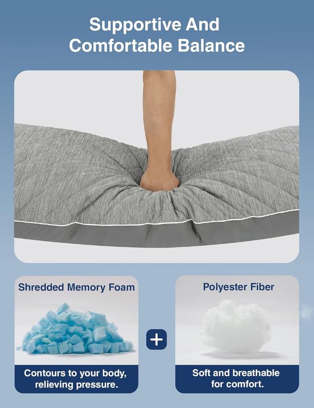 Cooling Body Pillow for Side Sleepers & Pregnancy - 20 x 54 Inch