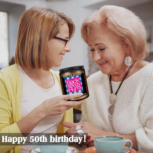 Funny 50th Birthday Lavender Scented Candle - Gift for Women and Men