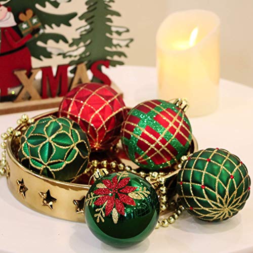 Valery Madelyn Christmas Ornaments Set - Red, Green & Gold Holiday Decorations