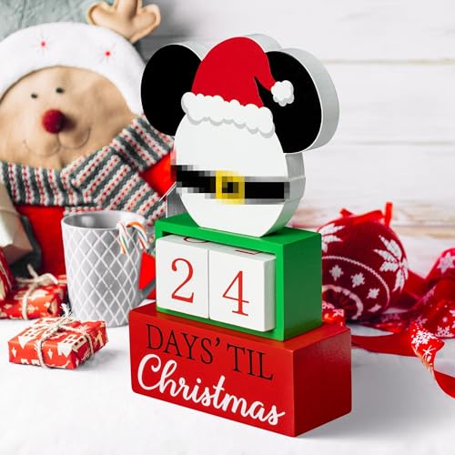 Christmas Countdown Mouse Block Set - Wooden Advent Calendar for Holiday Decor