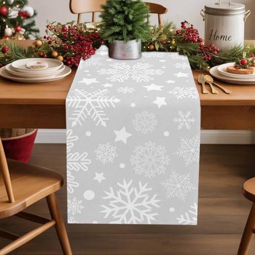 Futuregrace Christmasfge0250 13x36in Snowflake Table Runner Cotton Linen