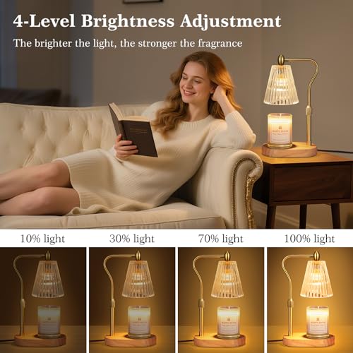 Candle Warmer Lamp with Timer & Dimmer – Adjustable Height Wax Warmer