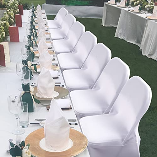 Universal Stretch Spandex Folding Chair Covers - 10PCS White