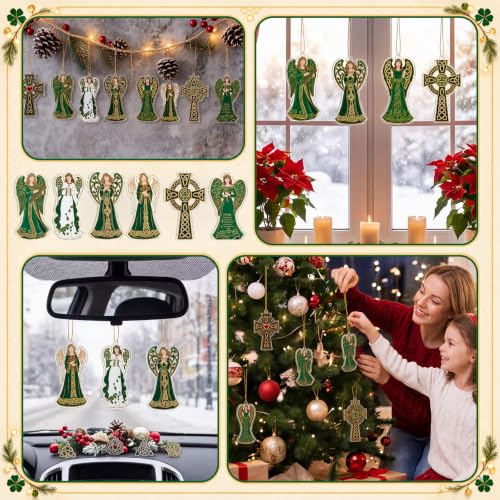 Irish Christmas Angel Ornaments - Set of 8 Celtic Holiday Decorations