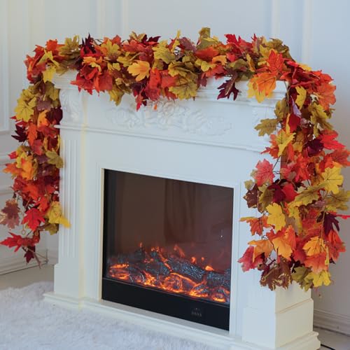 6-Pack 5.6ft Artificial Maple Leaf Fall Garland - Autumn Hanging Vines