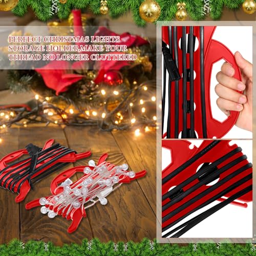 Sliner Red 12 Pack Christmas Light Storage Holders Cord Organizers