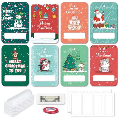 Merry Christmas 8 Pack Money Cards - Cash Holder Gifts for Kids & Friends (SuperShunhu)