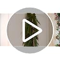36-Inch Artificial Christmas Teardrop Swag with LED Lights and Velvet Bow