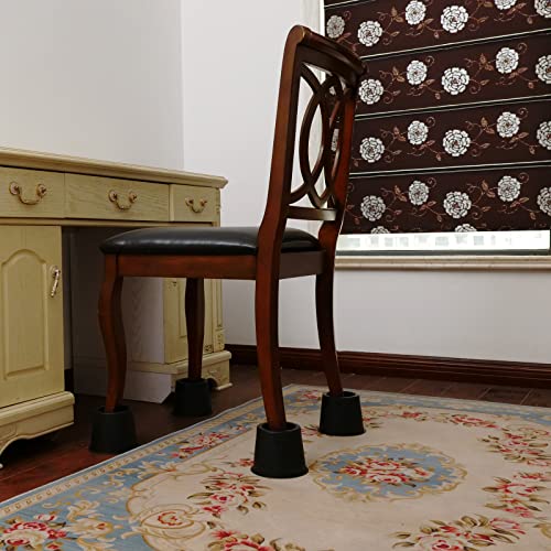 Heavy Duty Round Bed Risers - 4 Inch Non-Slip Furniture Lifts (4 Pack)