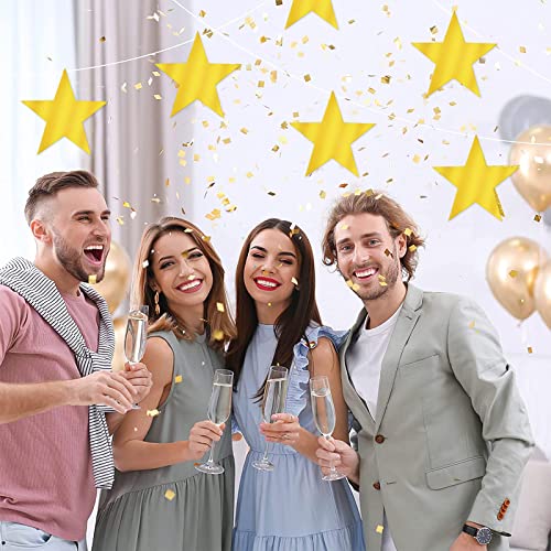 40 Pcs Metallic Gold Star Paper Cutouts for Party and Classroom Decor