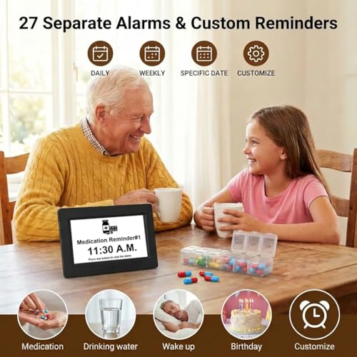 Digital Calendar Clock with Voice Announcement and Custom Daily Reminders