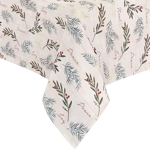 Threadmade Holiday Tree Trimmings Tablecloth, Multicolor - 60" W x