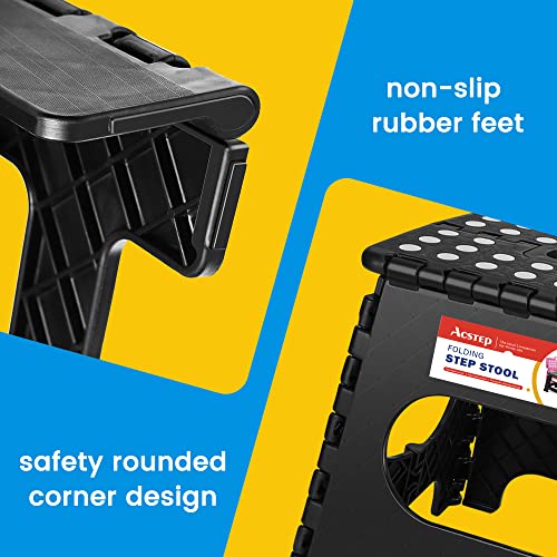 11-Inch Folding Step Stool - Heavy Duty 300 lbs Capacity Collapsible Stool